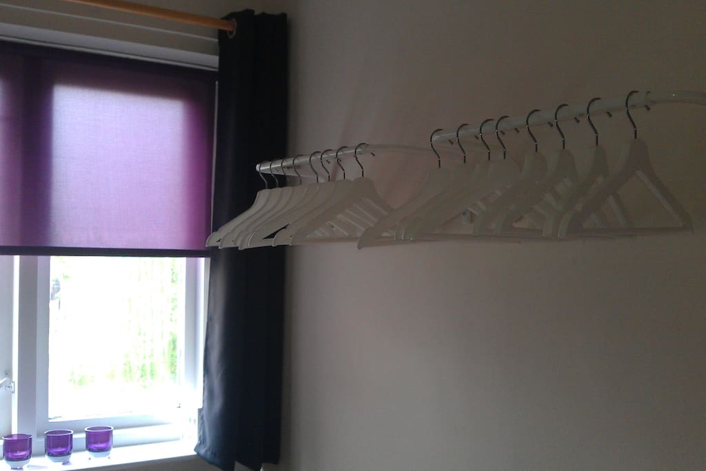 Small Bedroom - Clothes Rail, Blind & Blackout Curtains