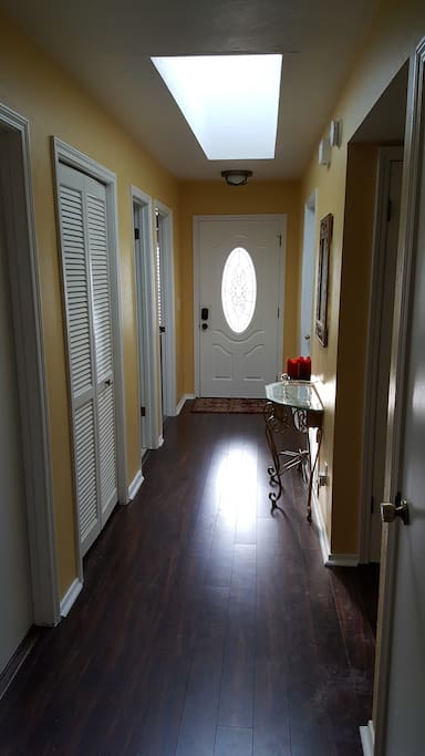 Entry hall walking backwards.
