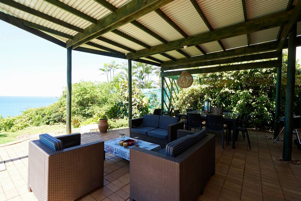 The seating area of the patio
