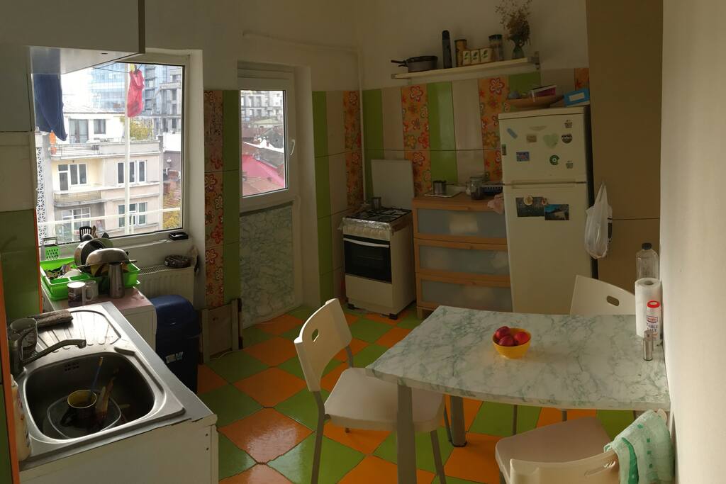 the kitchen