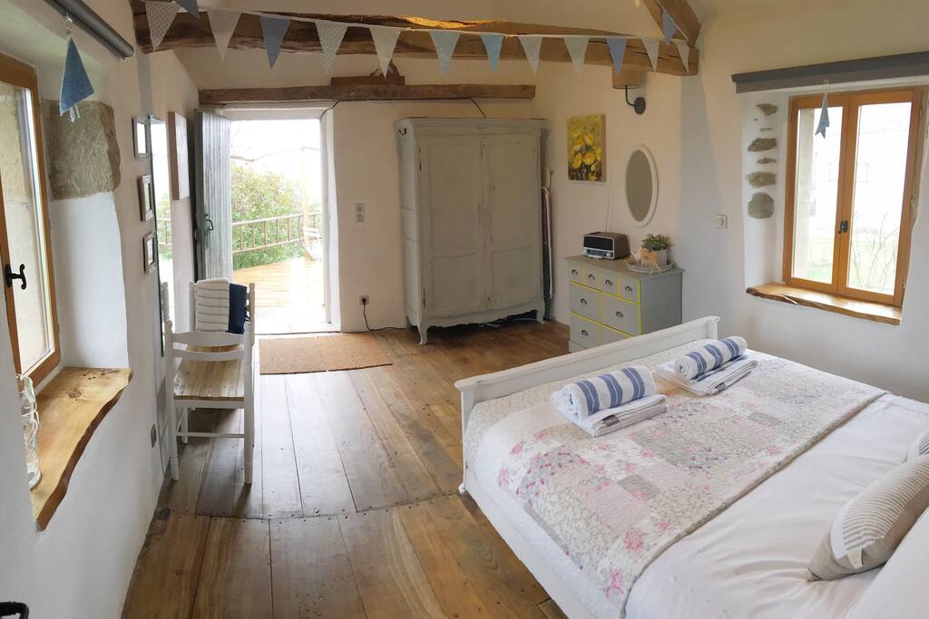 Bedroom leading to private deck