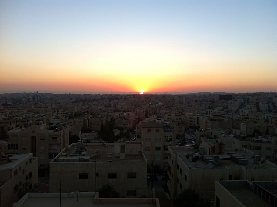 The sunset view from the apartment :)