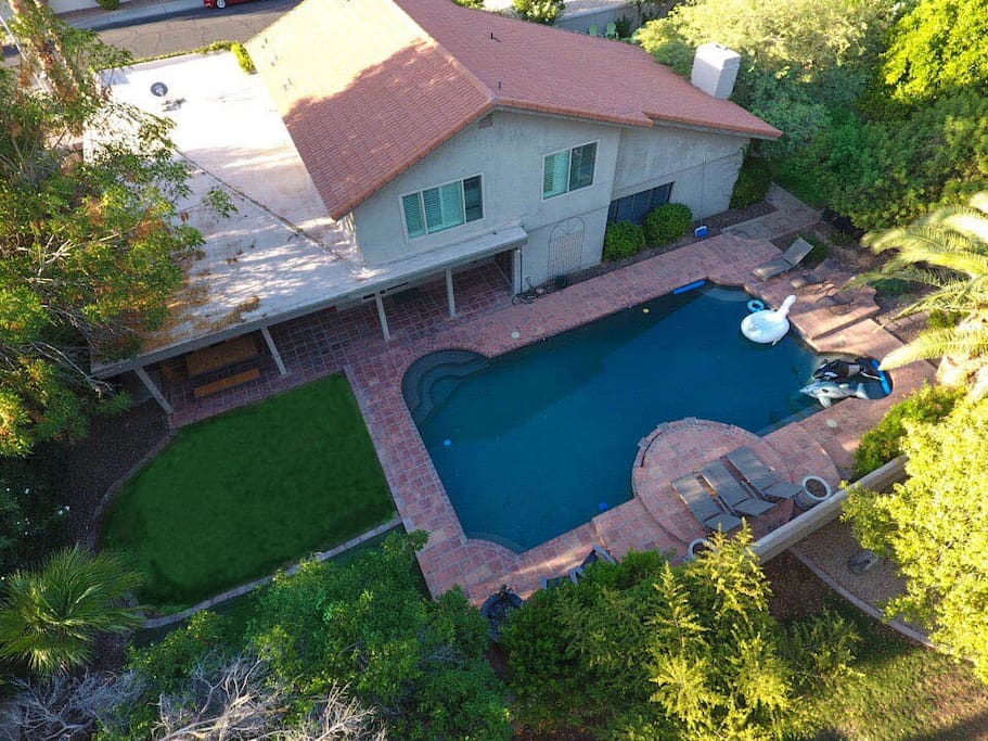 Aerial View Pool/Putting Green
