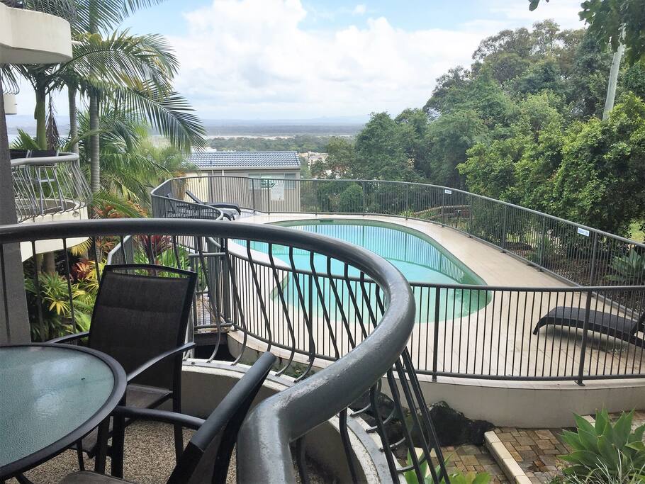 Take in a drink from the deck & keep an eye on the kids in the pool?