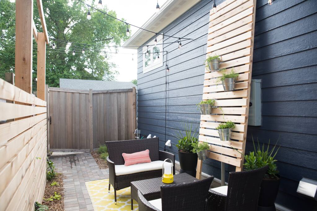 Brand new private patio located just outside the entrance to the flat.