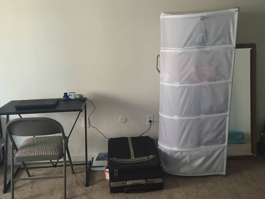 working space and dressing mirror