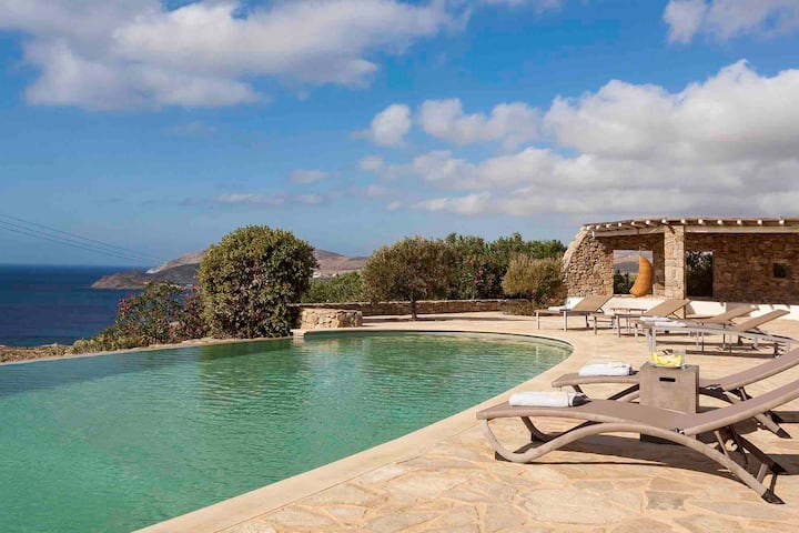 Elegant Seaside Villa, Infinity Pool, Stunning Views, Easy Access To 3 Beaches - Mykonos