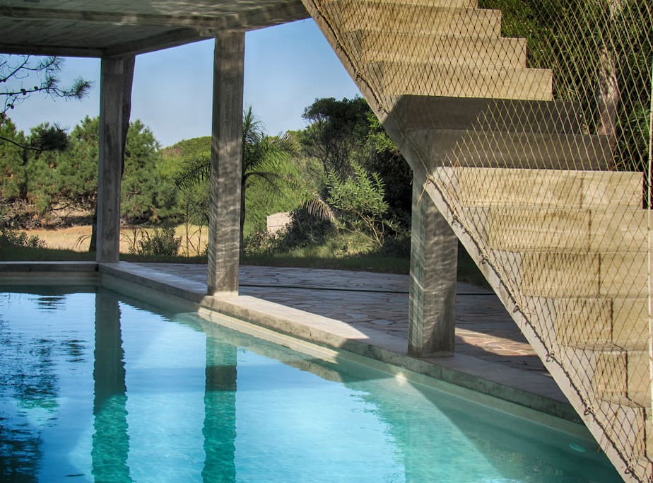 Piscina en medio del bosque