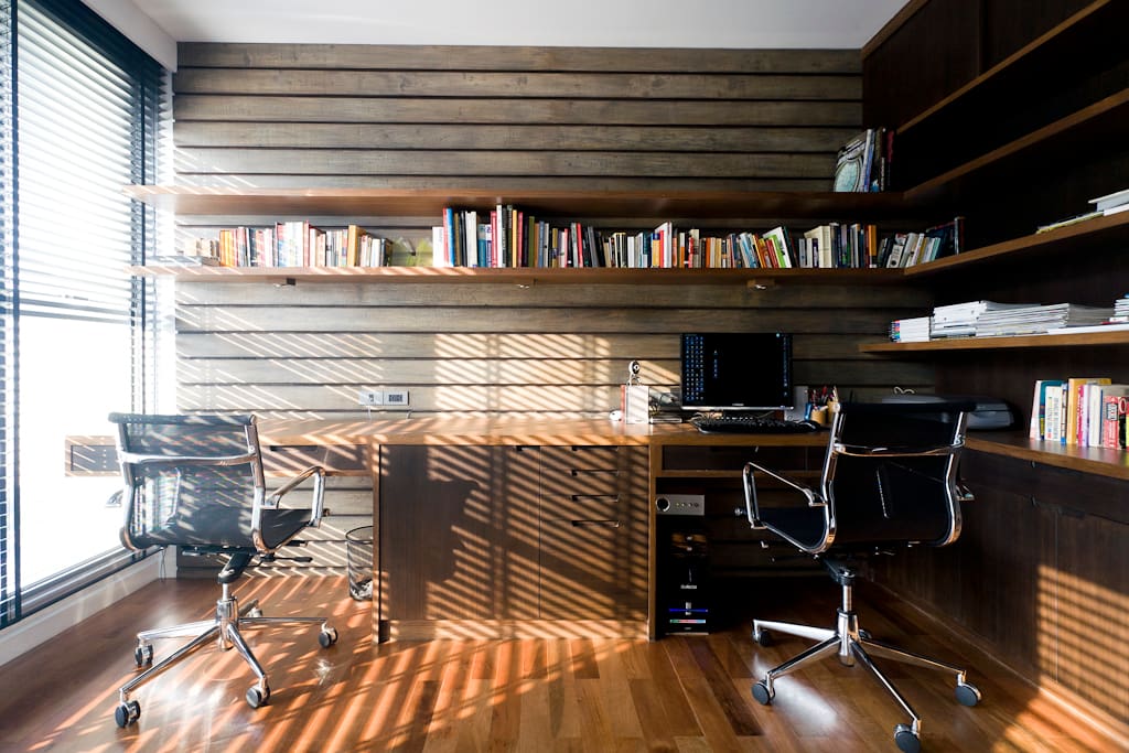 One bedroom is a home office. Great space to work. Tons of books on architecture