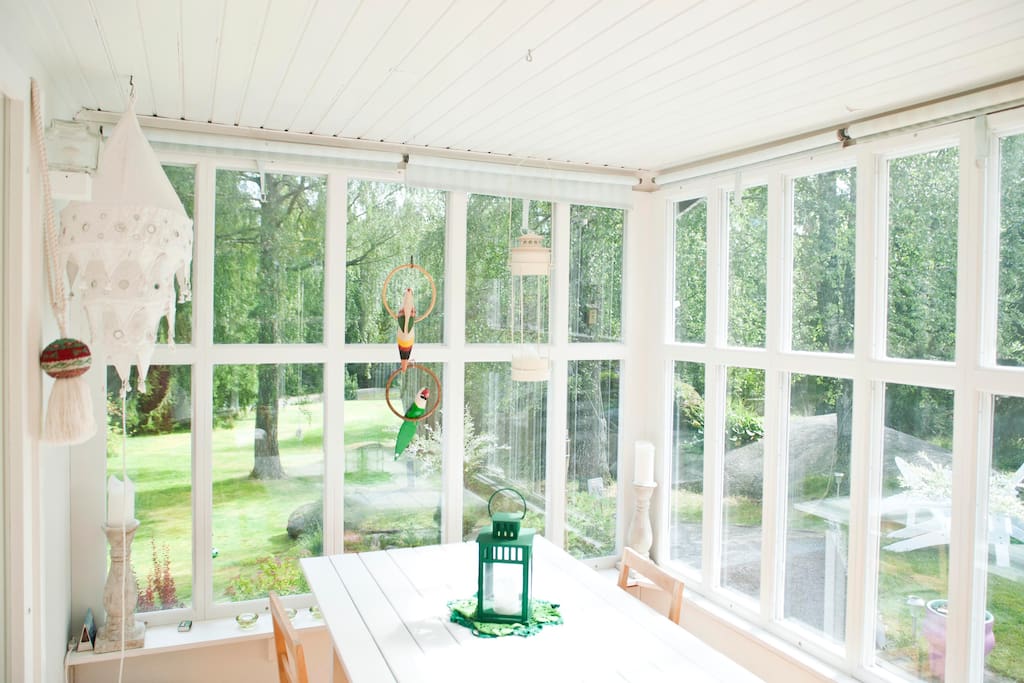Utsikt från glasverandan