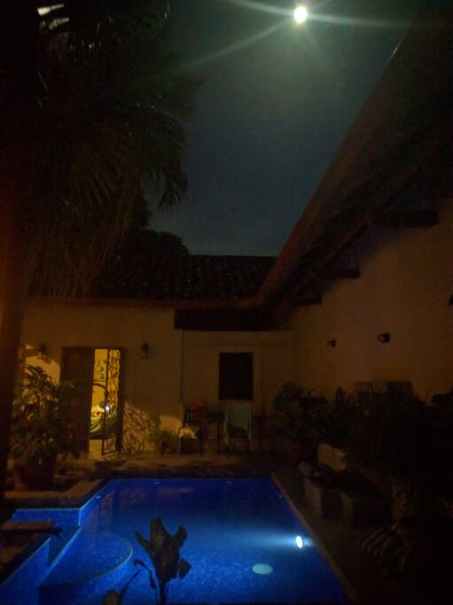 View from the hammock at night.