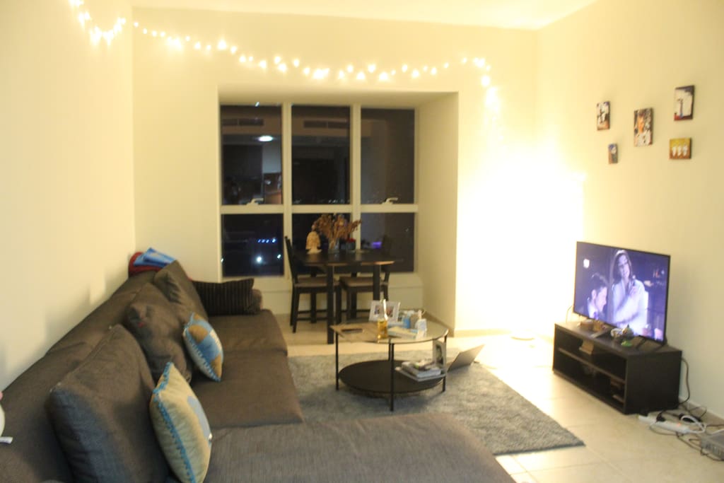 Living room views at night