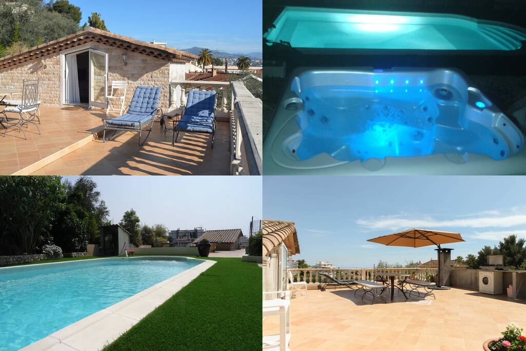 Terrasse, spas, piscine sur le même niveau