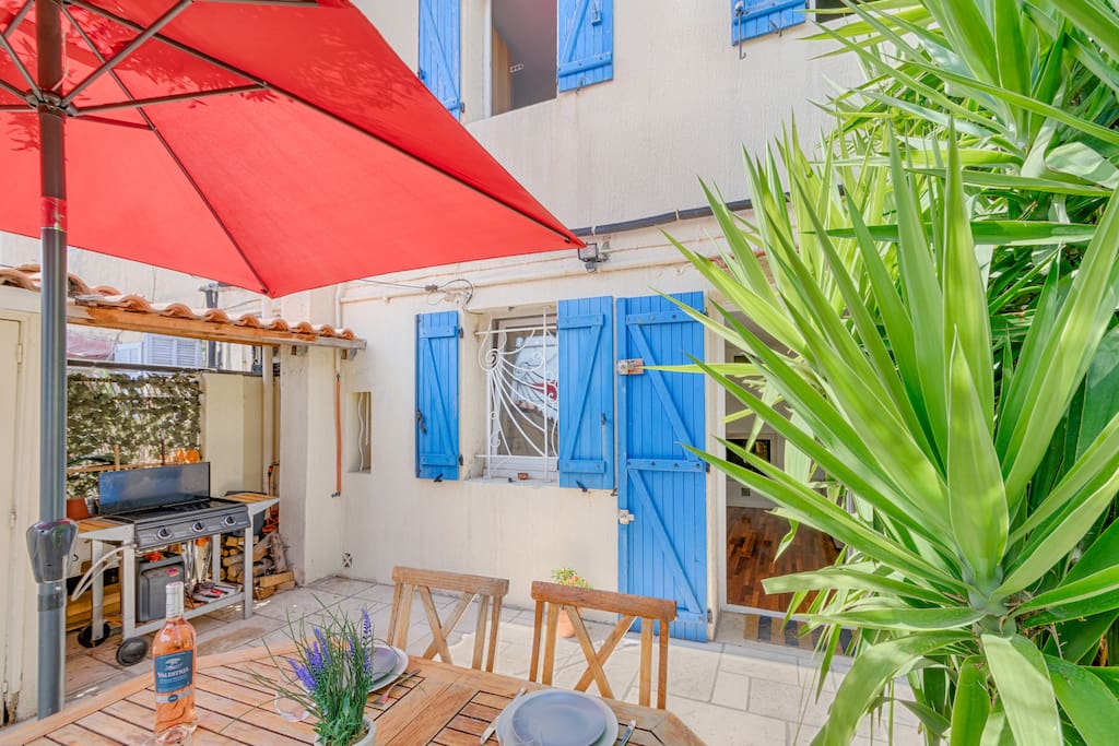 Sunny terrace with BBQ