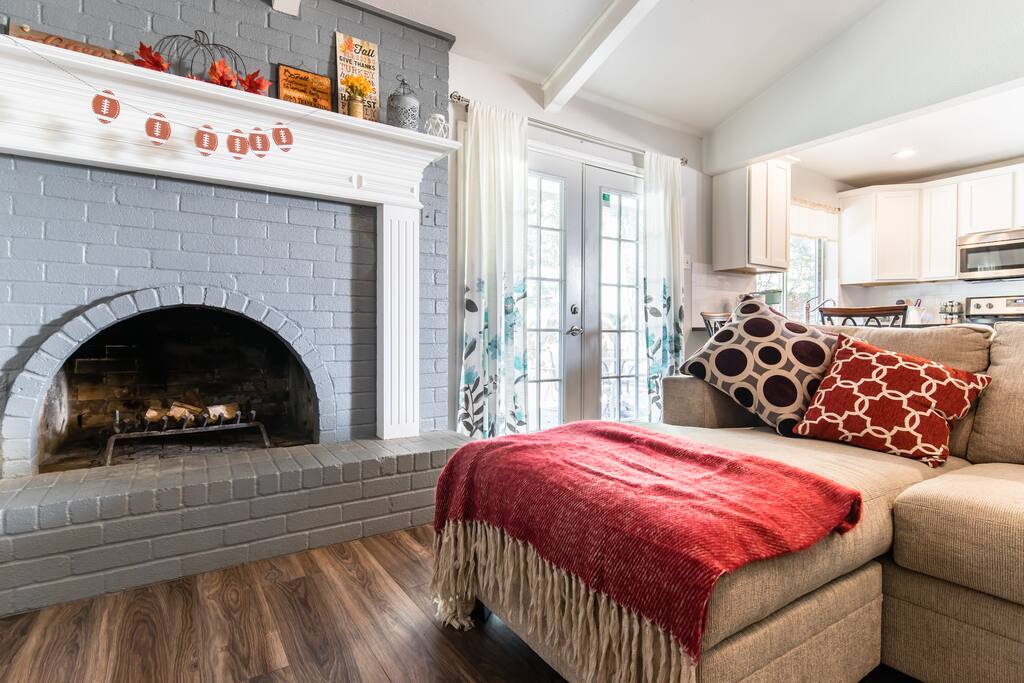 Cold? Cozy up by the fire and snuggle with the plush throw!