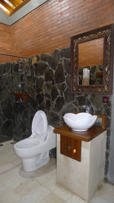 semi open bathroom