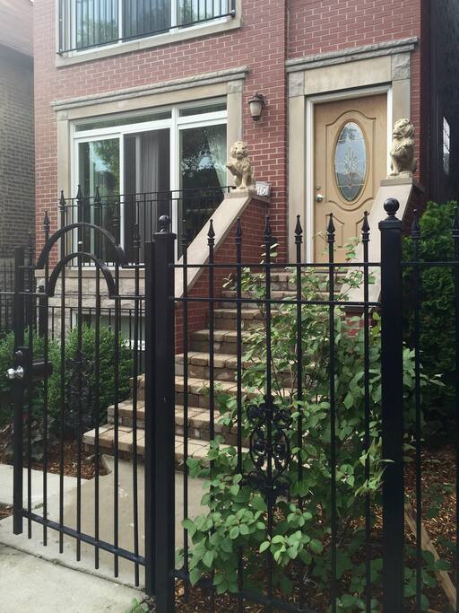 Gated entry in front. Small private sun patio off of Master Bedroom