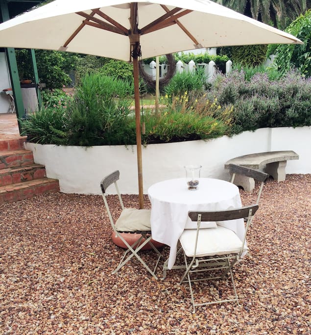The outside seating area with great views of the garden.
