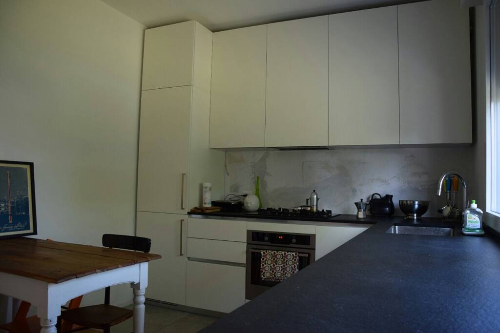 the kitchen