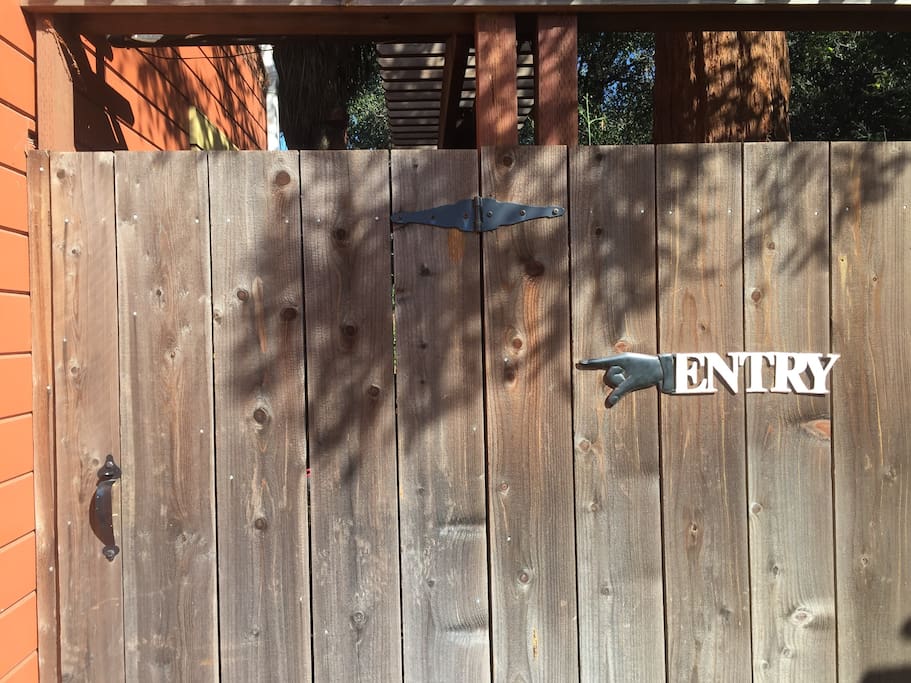 Gate to your HUGE, private backyard and entrance