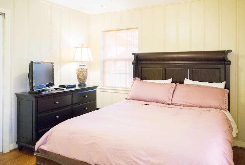 Master bed with cable TV