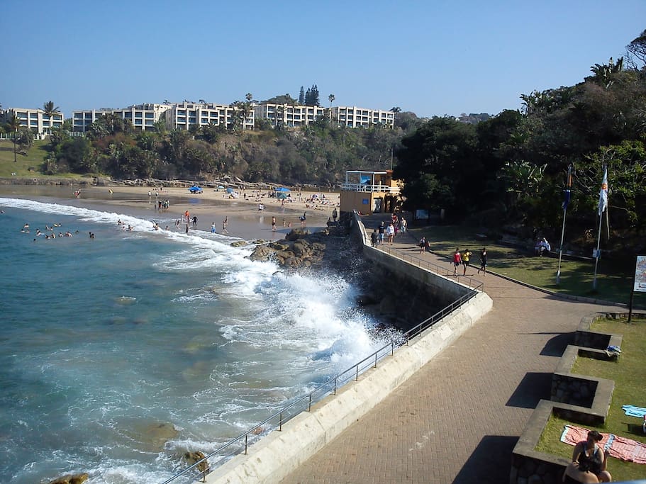 Uvongo beach from pavillion