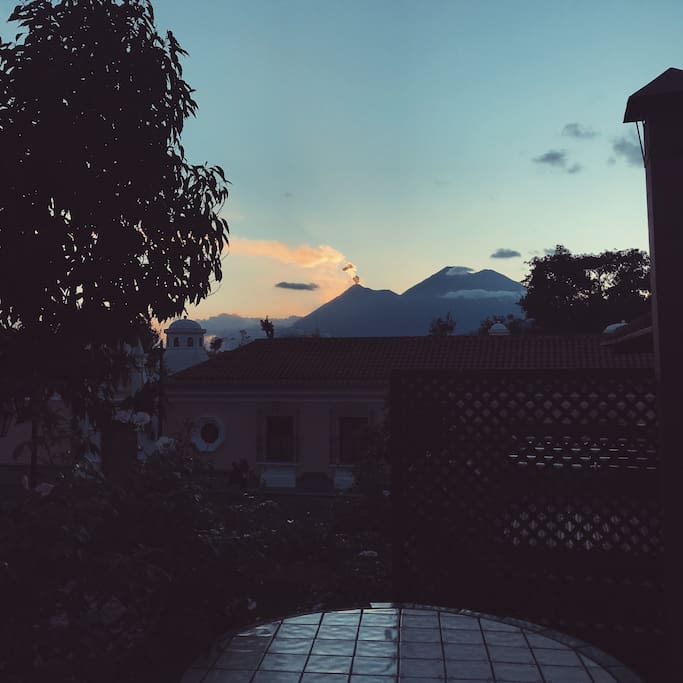 View of volcanos from our gorgeous balcony
