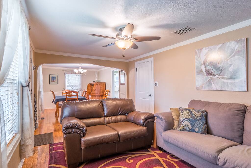 Living room and dining room