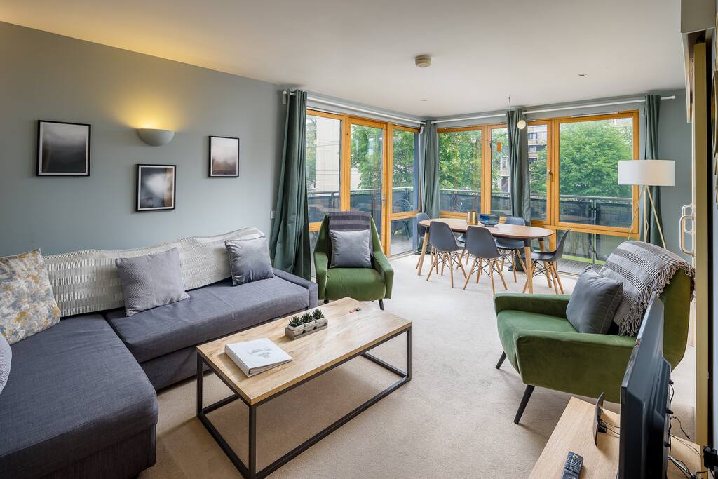 The living area is bright and airy.