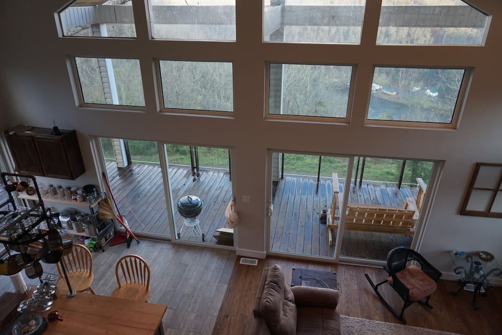 High ceiling accents the openness of the Great Smokies