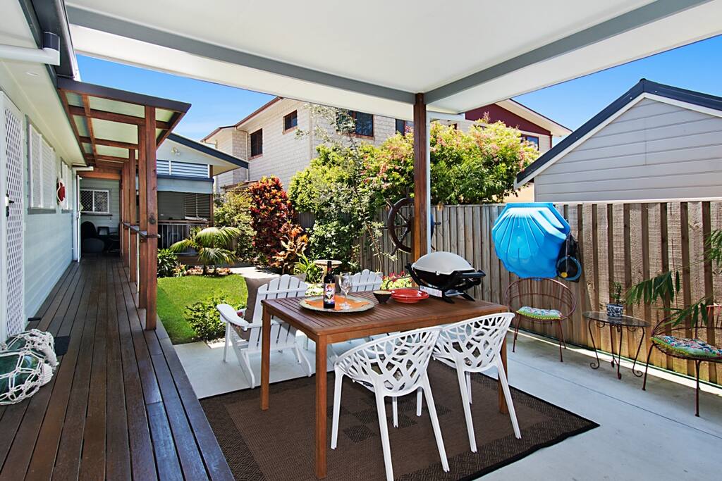 Gorgeous outdoor space with a Weber BBQ, just for you.