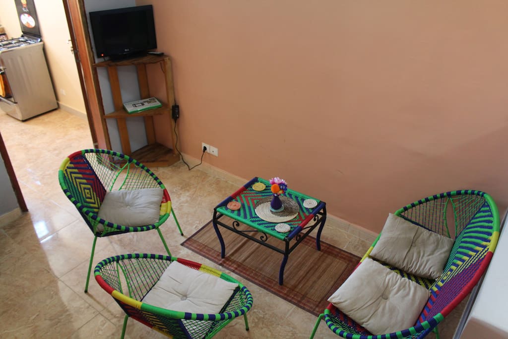 petit salon avec télé