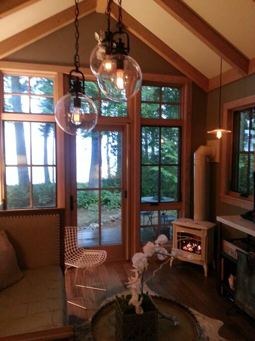 View from inside the cottage.