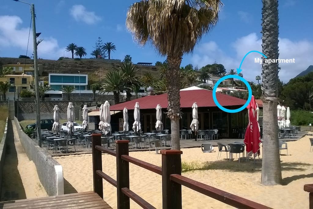 The apartment seen from the beach bar