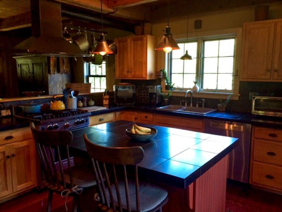 kitchen w/Wolf commercial stove for those who enjoy cooking.