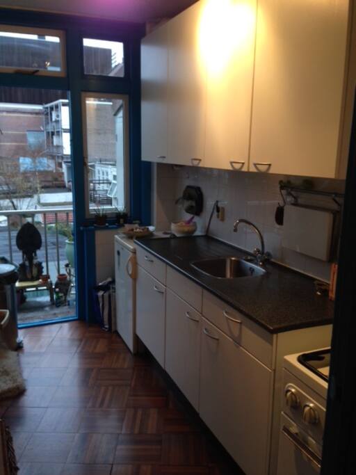 Kitchen with balcony