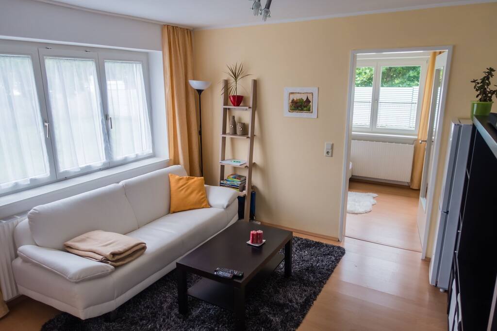 Living room and door to bedroom