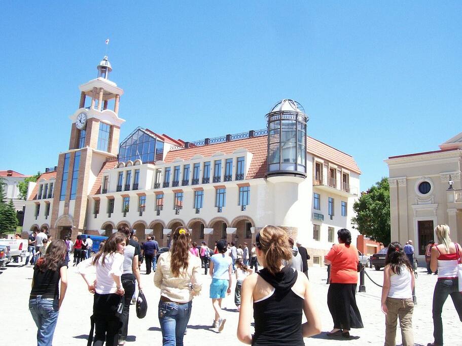 40 m from the center of the city