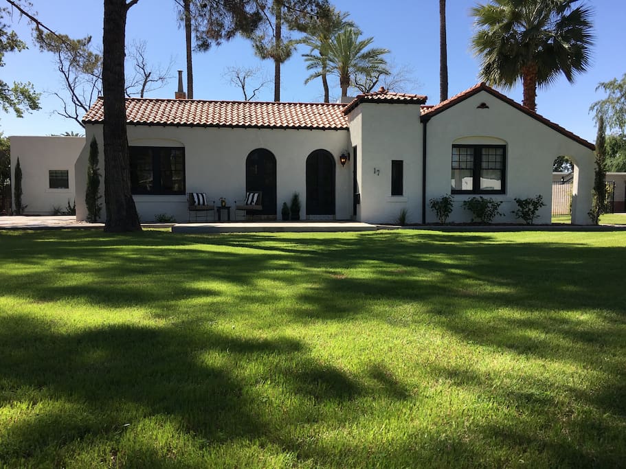 Front yard...lots of shade and grass.