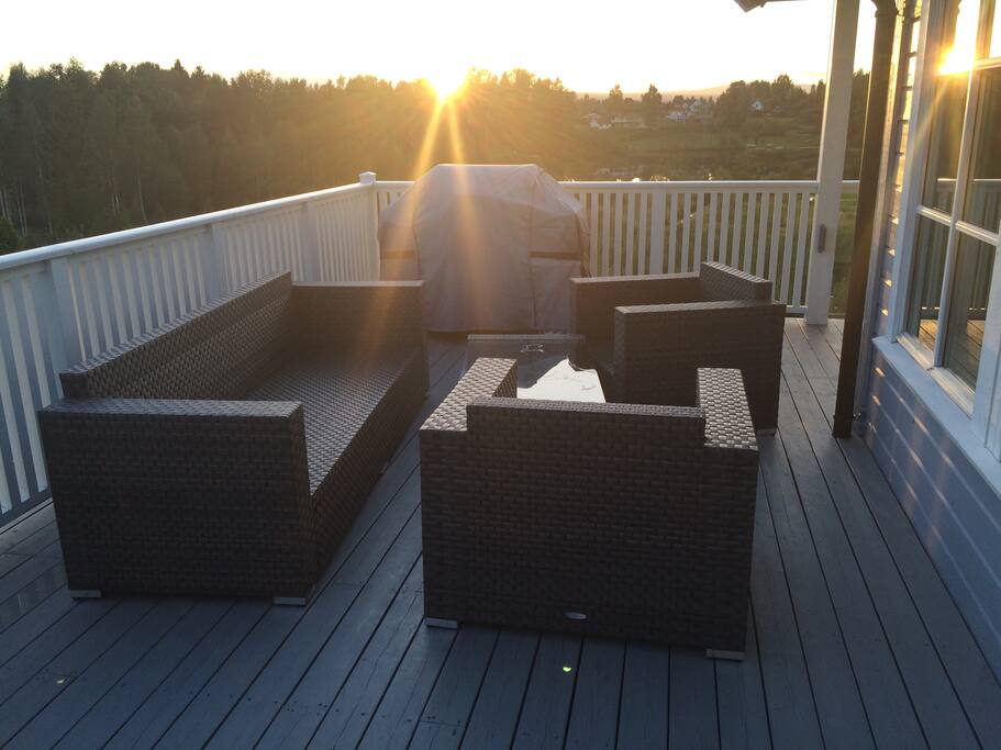 Veranda with furniture.