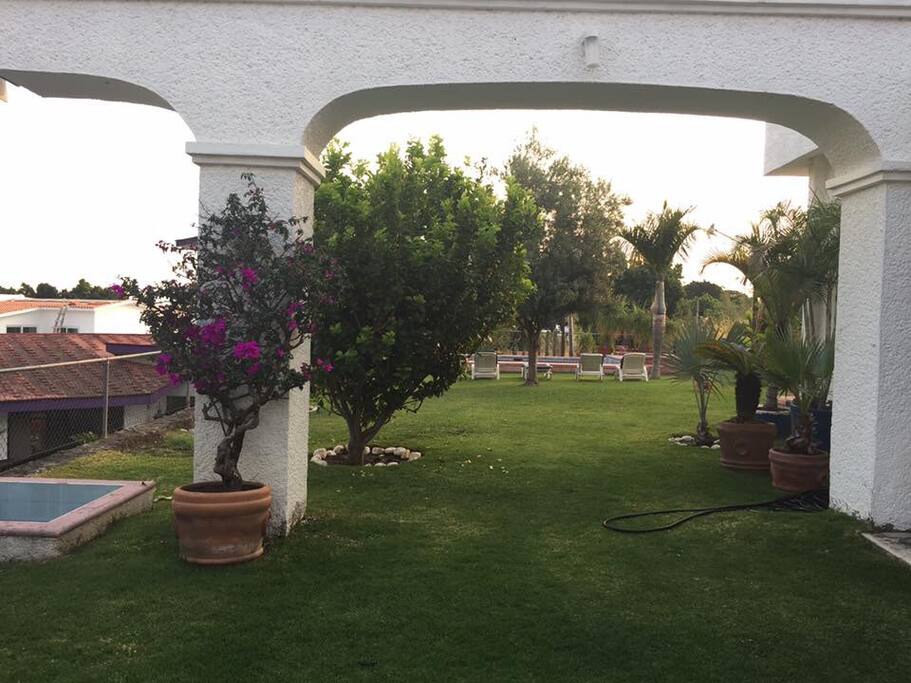 Vista del jardín desde la calle