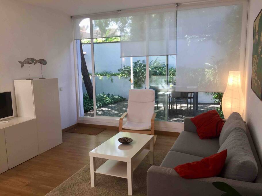 Living room with exit to the patio