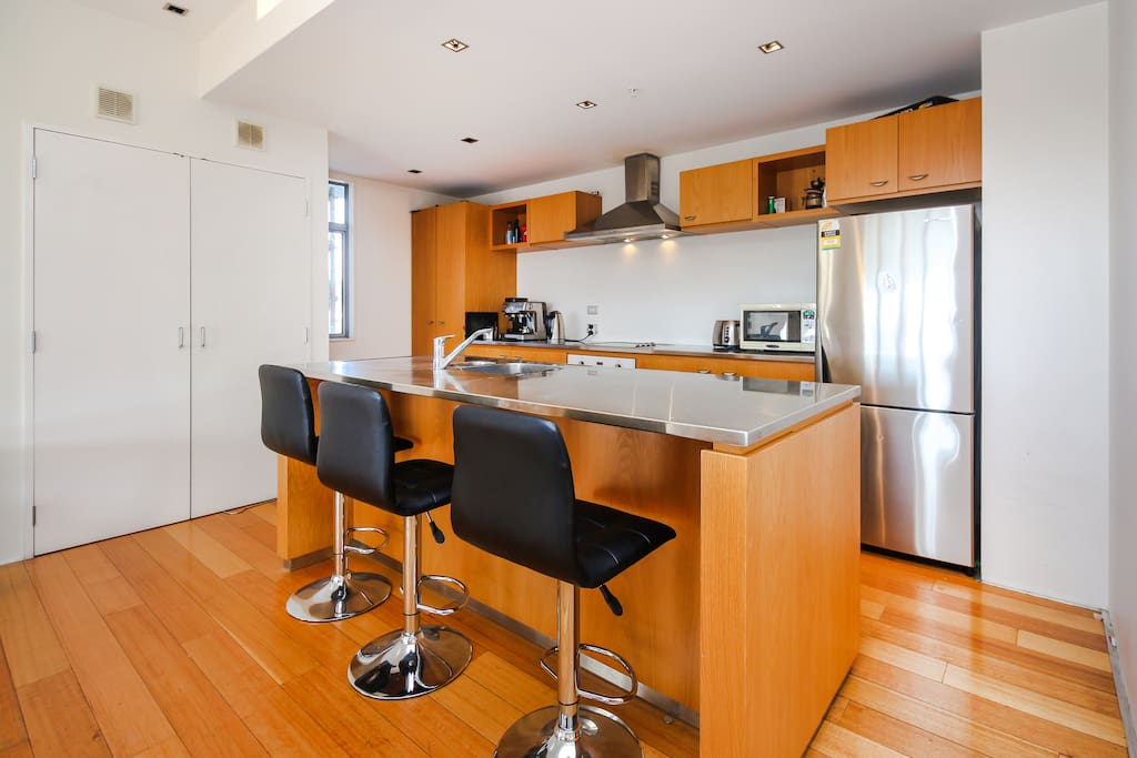 Kitchen with espresso machine!