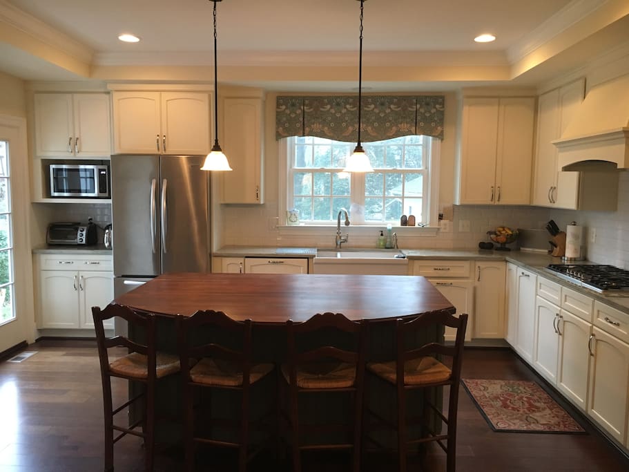 Large island and updated appliances. Gas range. Lots of light.