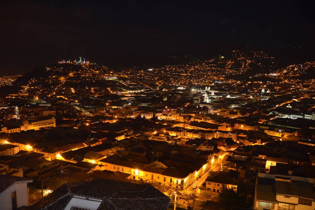 Night view from my back yard (Itchimbia Park)