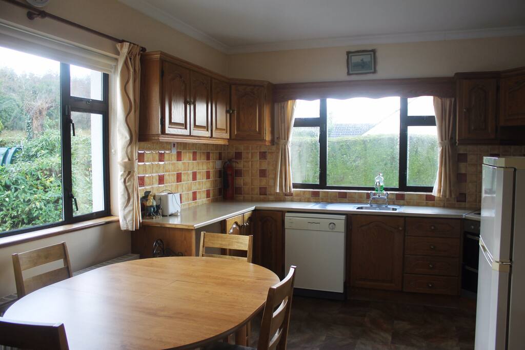 Spacious and bright private kitchen.