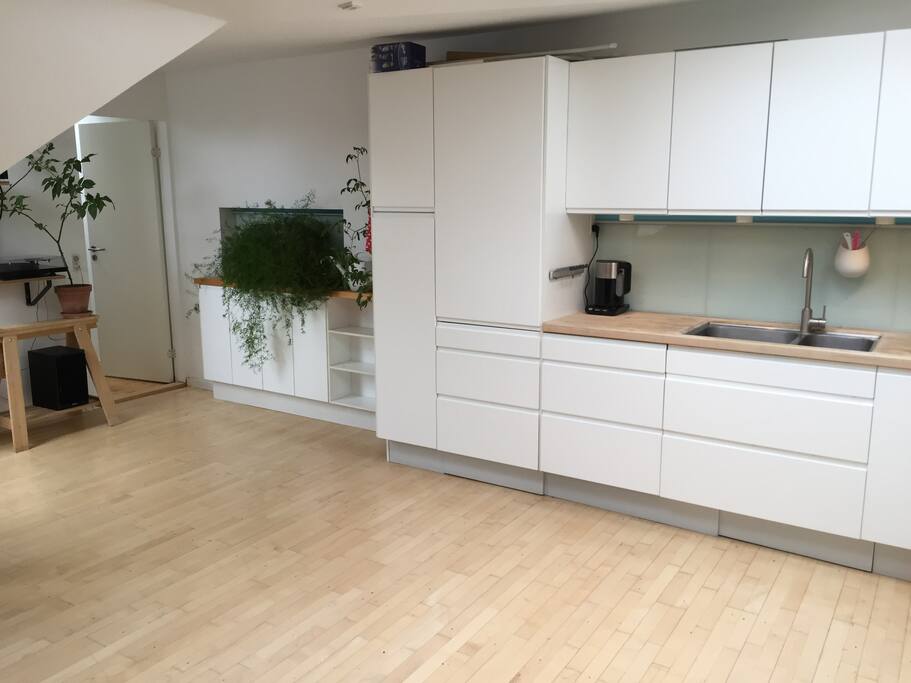 Open kitchen with big table