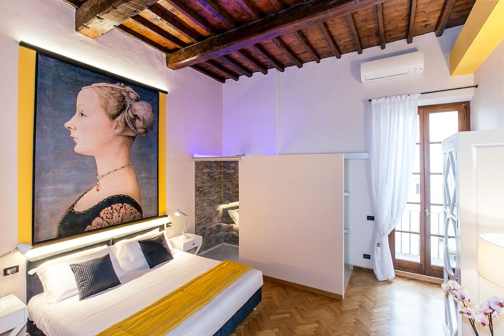 the second bedroom has a bathroom with a shower on view.