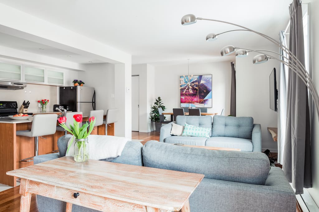 Nice open space including kitchen, dining area and living room