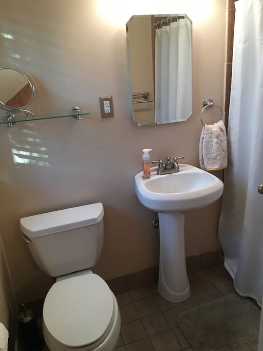 Bathroom with stand up shower